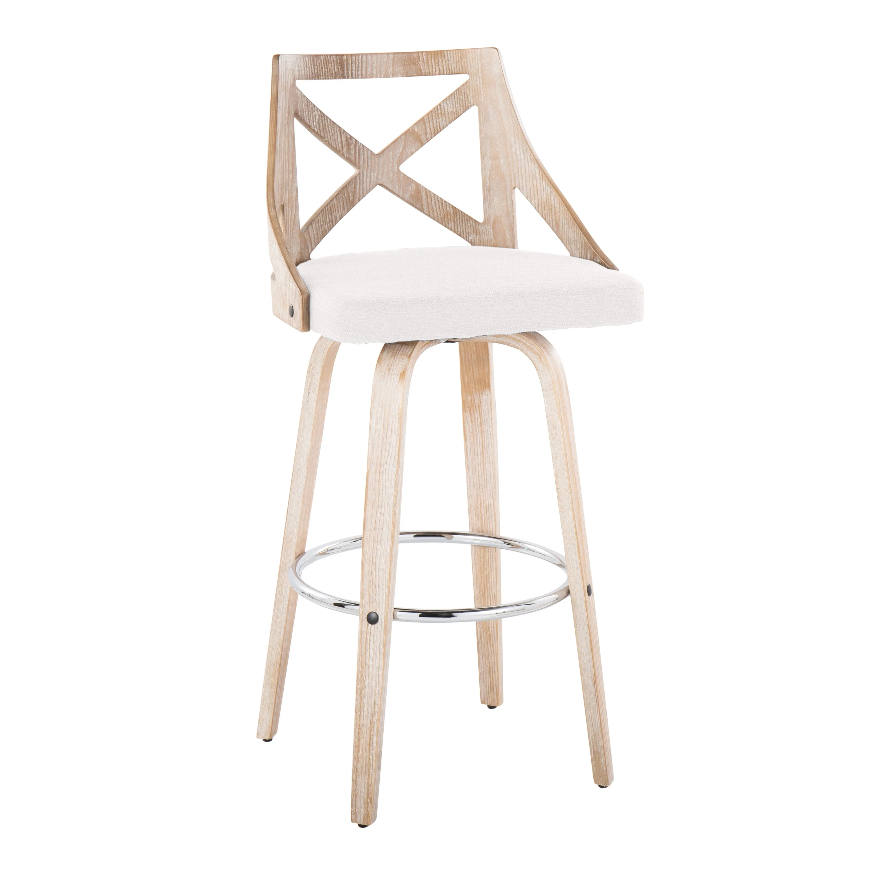 The Gray Barn Charlotte 30 Fixed-Height Bar Stool with Bent Wood Legs (Set of 2)