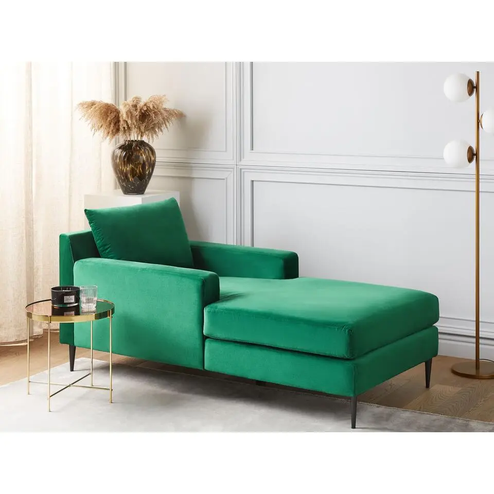 GUERET - Chaise longue - Groen - Symmetrisch - Fluweel
