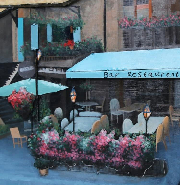 MÉTAL BRASS - Tableau relief en métal bar restaurant épicurien 80x60