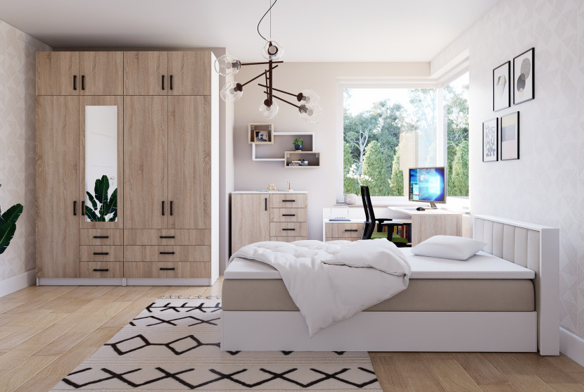 Szafa Sigma MAX B4 1L1U3SZ z lustrem 90 cm - dąb sonoma