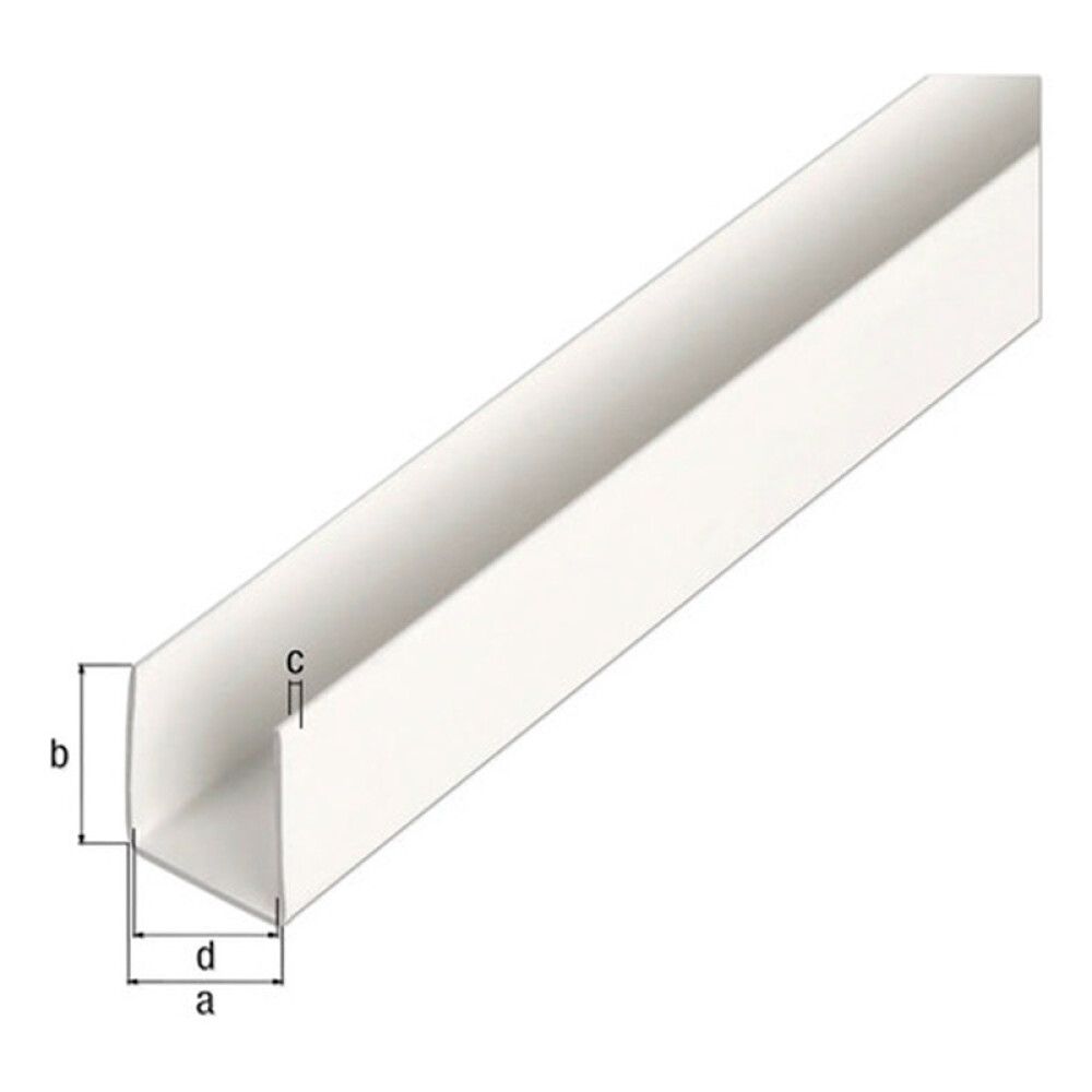U-PROFIL GAH ALBERTS PVC 10X10X1000MM HVIT