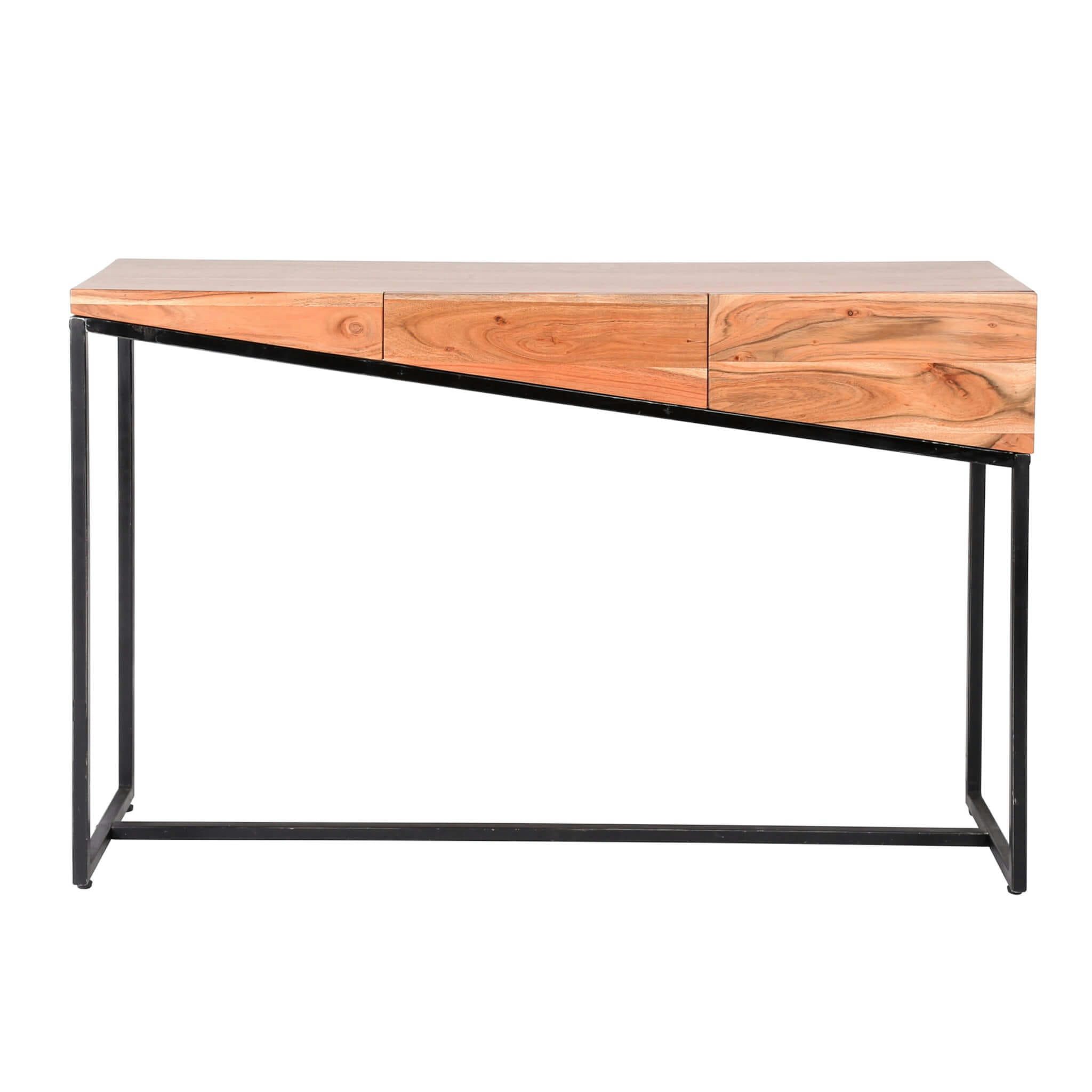 - Coiffeuse 2 tiroirs bois naturel