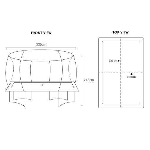 NNEDPE Kahuna Trampoline 8 ft x 11 ft Rectangular with Basketball Set