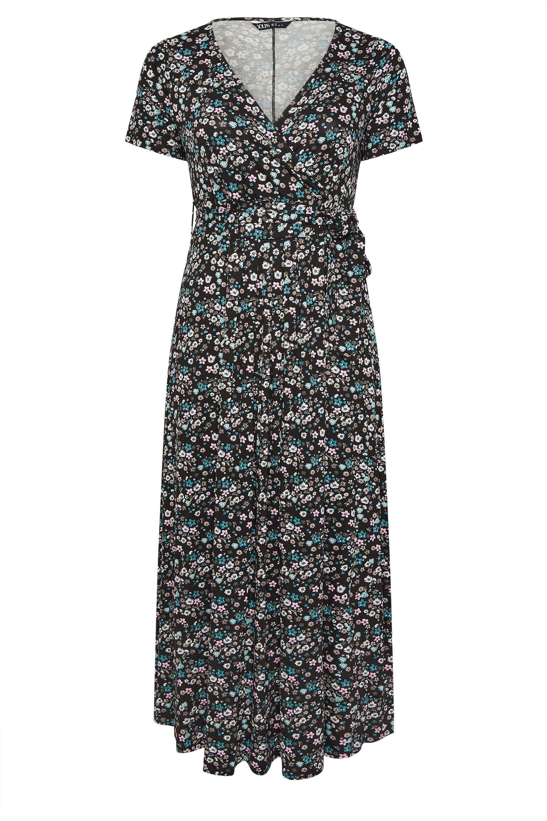 Yours Floral Print Maxi Wrap Dress