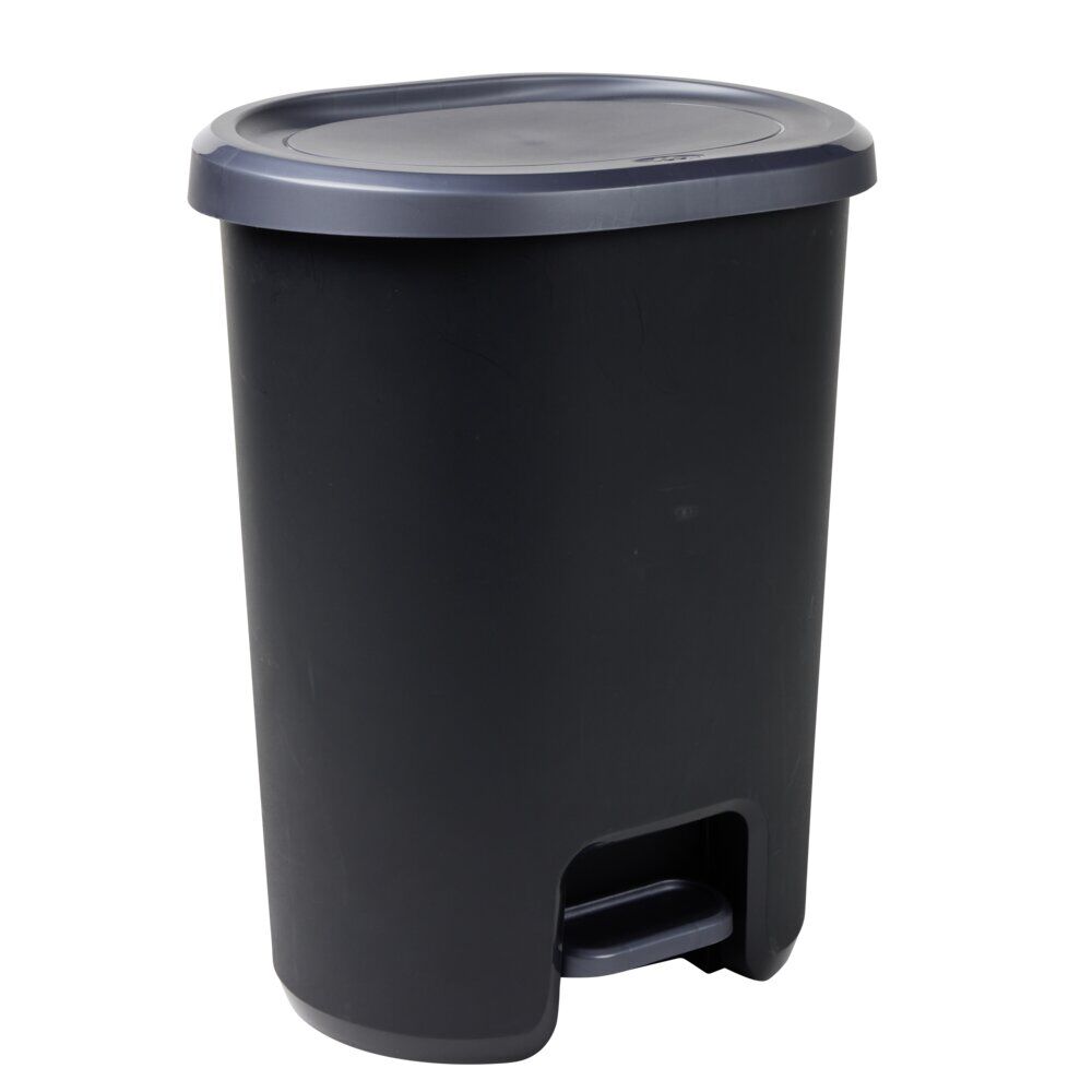 Poubelle à pédale 27L Lynea plastique noir 37x29,5xH46cm