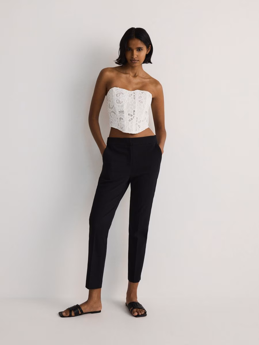 Cigarette Trousers With Pressed Crease