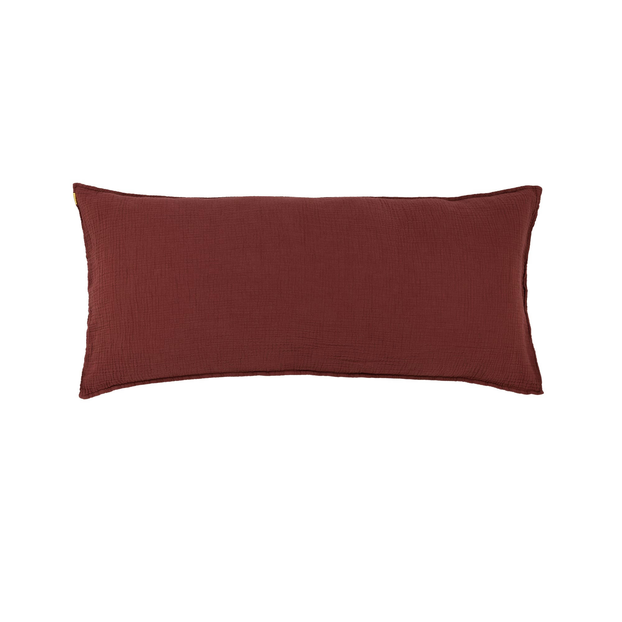 - Grand coussin en double gaze de coton rouille