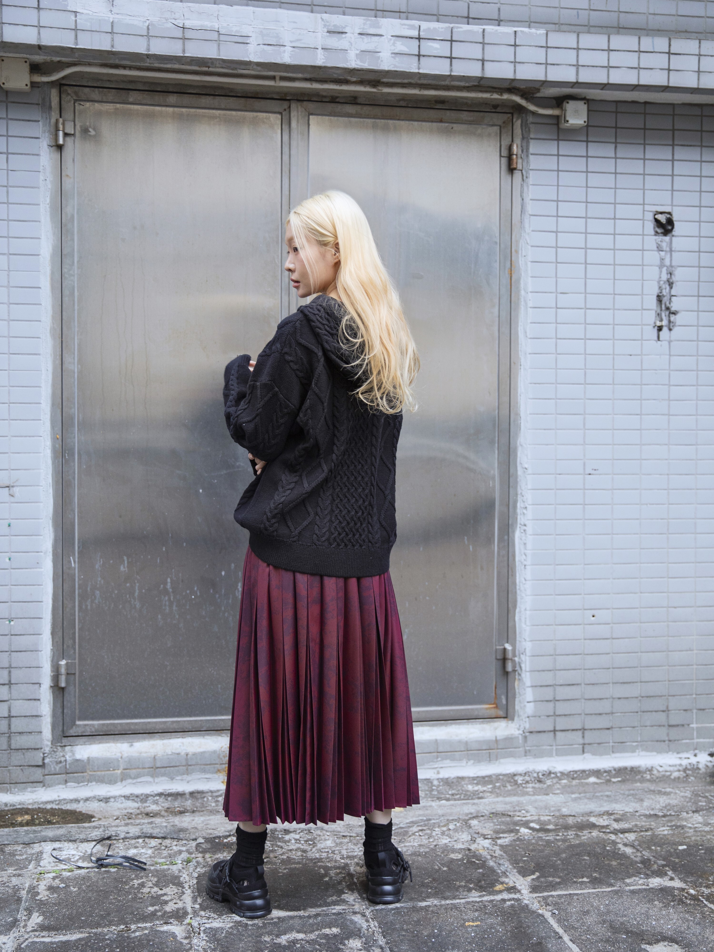 Cable knit Hoodie - 25WRT239X