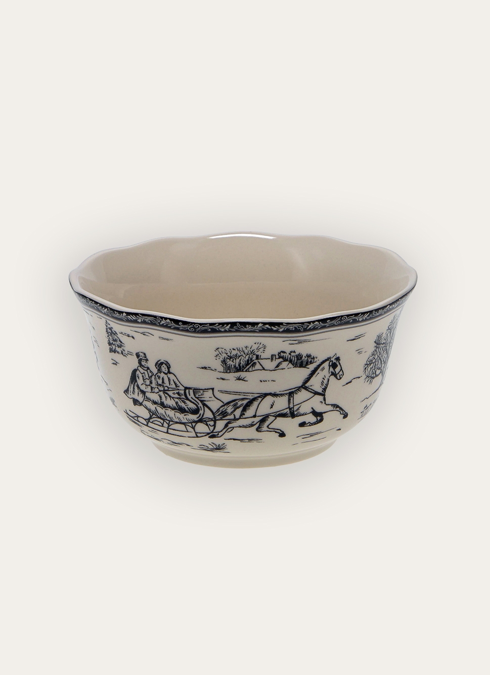 COUPELLE EN GRÈS MOTIF HIVERNAL SYLVAINE GRIS