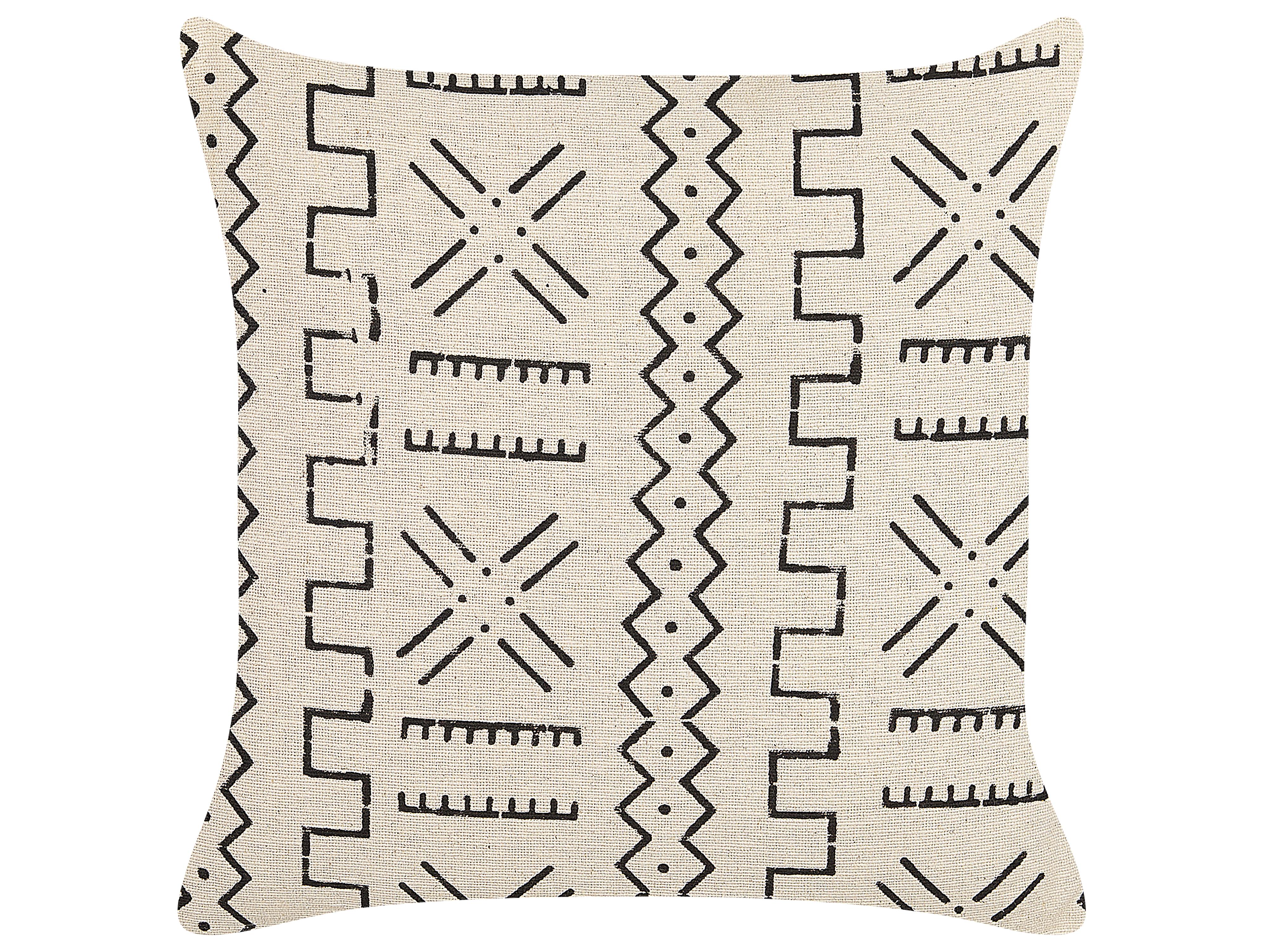Throw Cushion MYRICA Cotton 45 x 45 cm White Geometric Pattern