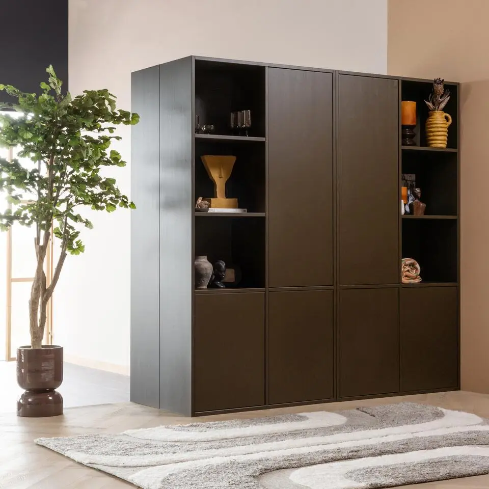 WOOOD Toval Pot Laag - Metaal - Hoogglans Paars/Bruin - 40x28x28