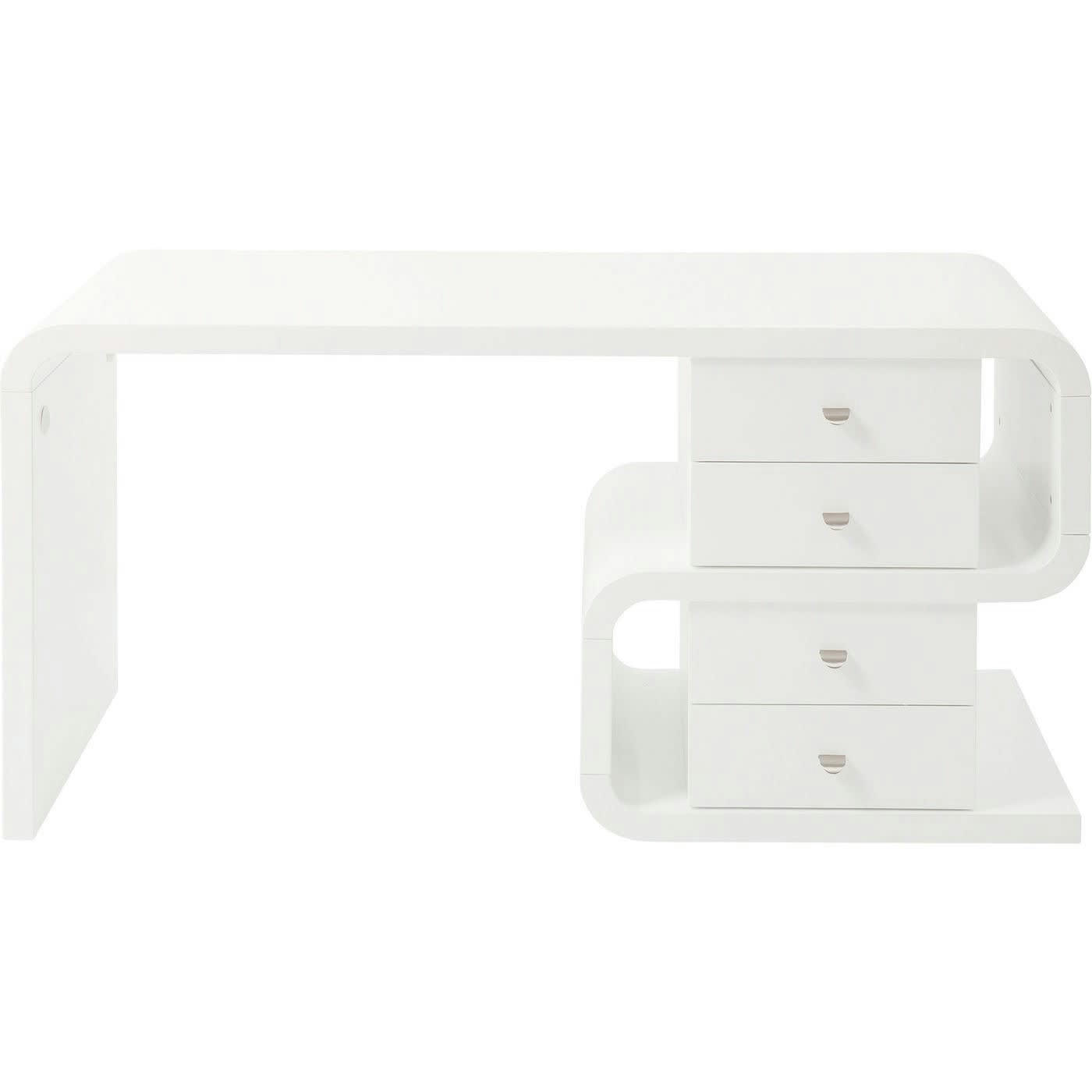 SNAKE - Bureau 4 tiroirs blanc