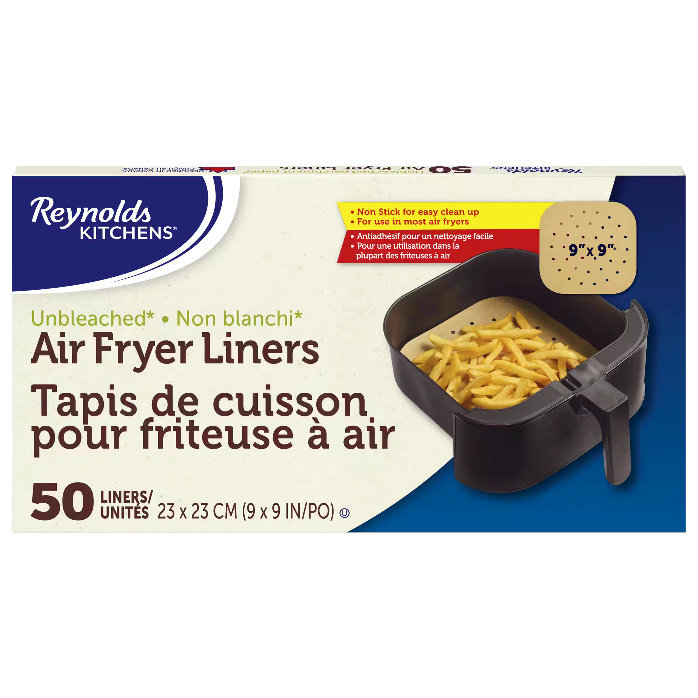 Reynolds Kitchens® Unbleached Non-Stick Air Fryer Liners, 50-pc