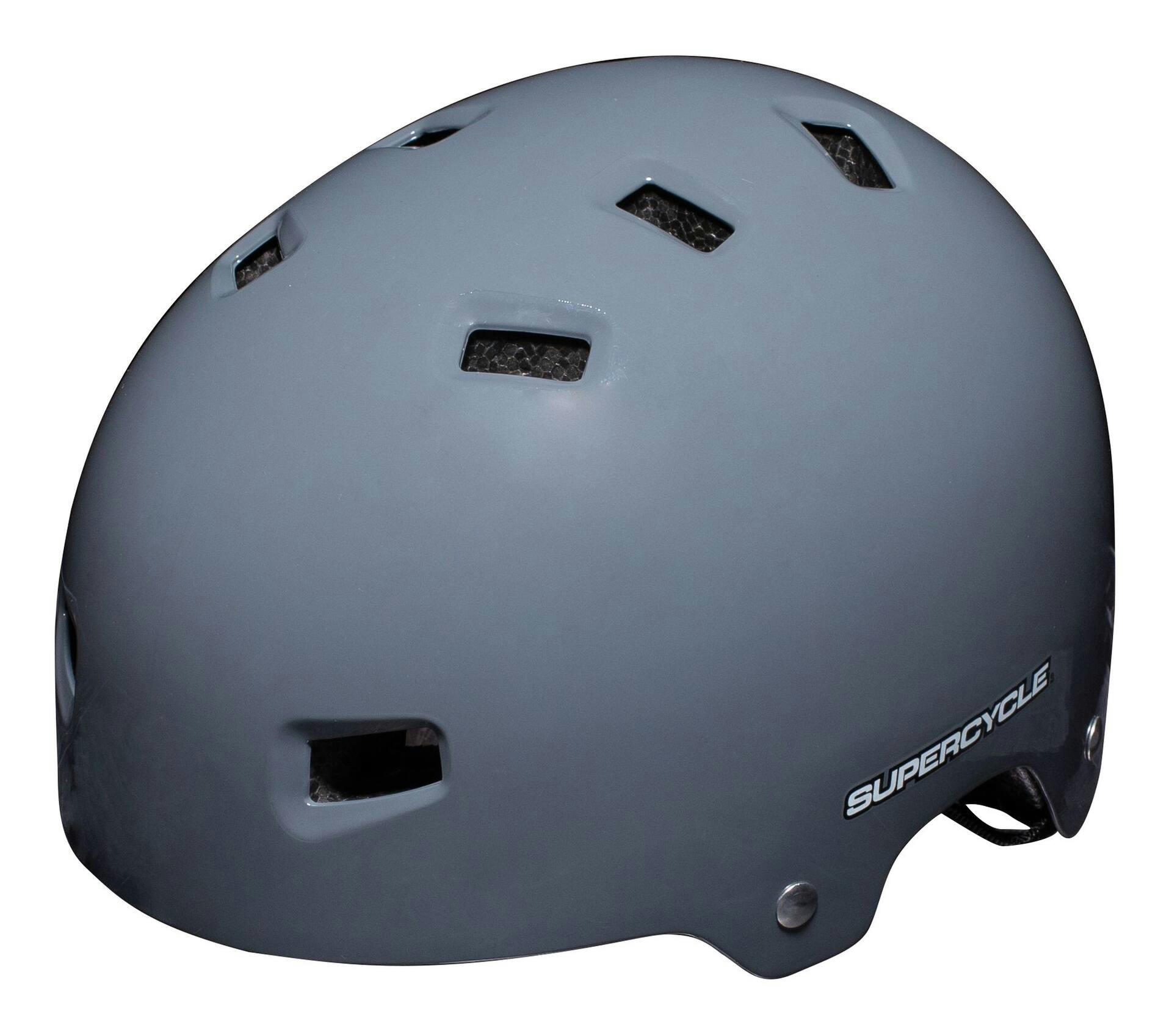 Supercycle Basic Multi-Sport Kids' Bike Helmet with Adjustable Straps, Grey, Ages 5+