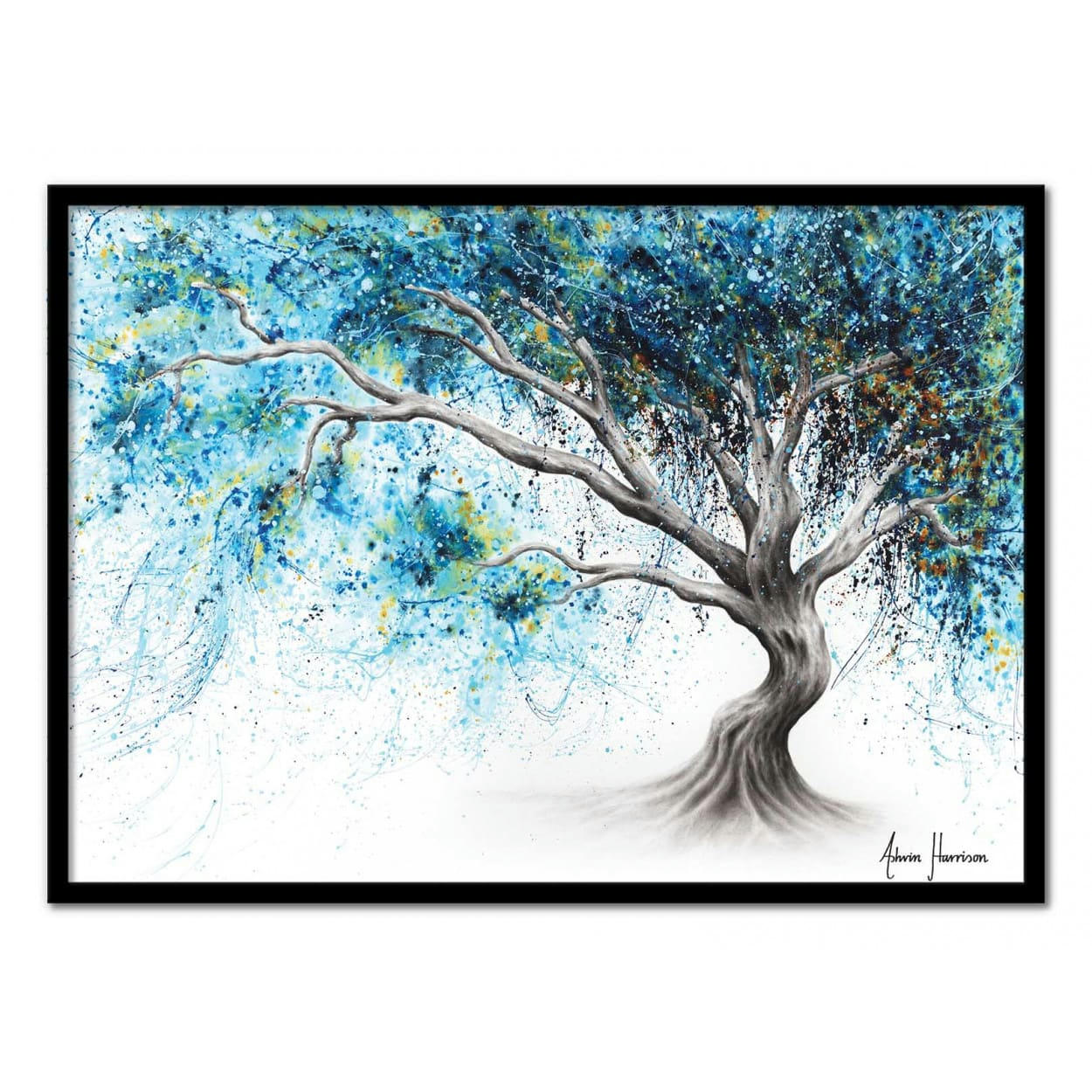 ASHVIN HARRISON - BLUE CRYSTAL DREAM TREE - ASHVIN HARRISON - Affiche d'art 50 x 70 cm