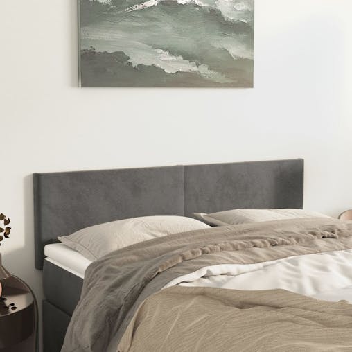 NNEVL Headboards 2 pcs Dark Grey 72x5x78/88 cm Velvet