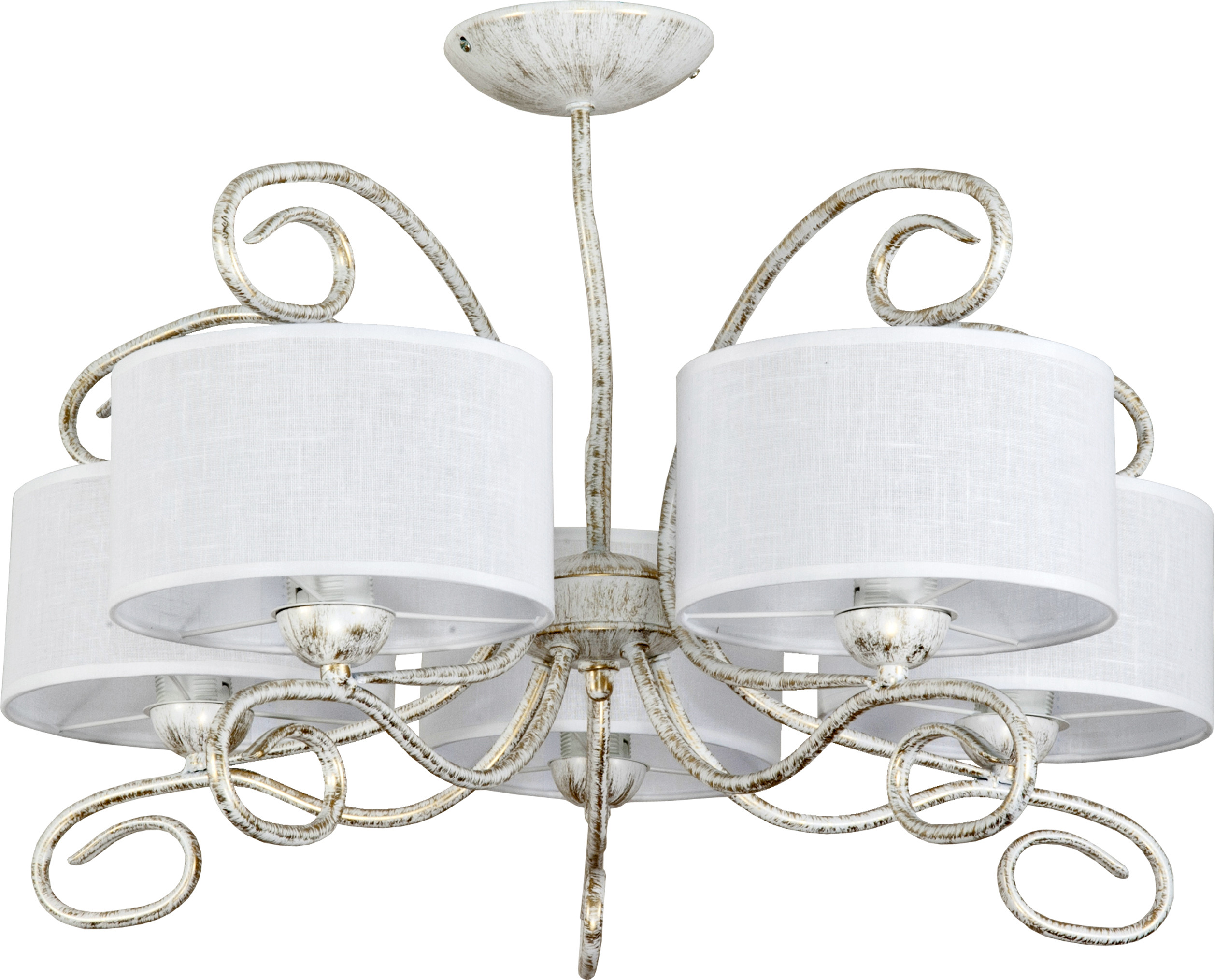 Lampa sufitowa biała do salonu retro EDYLIT 5xE27 IRMA BIANCO II 12-230