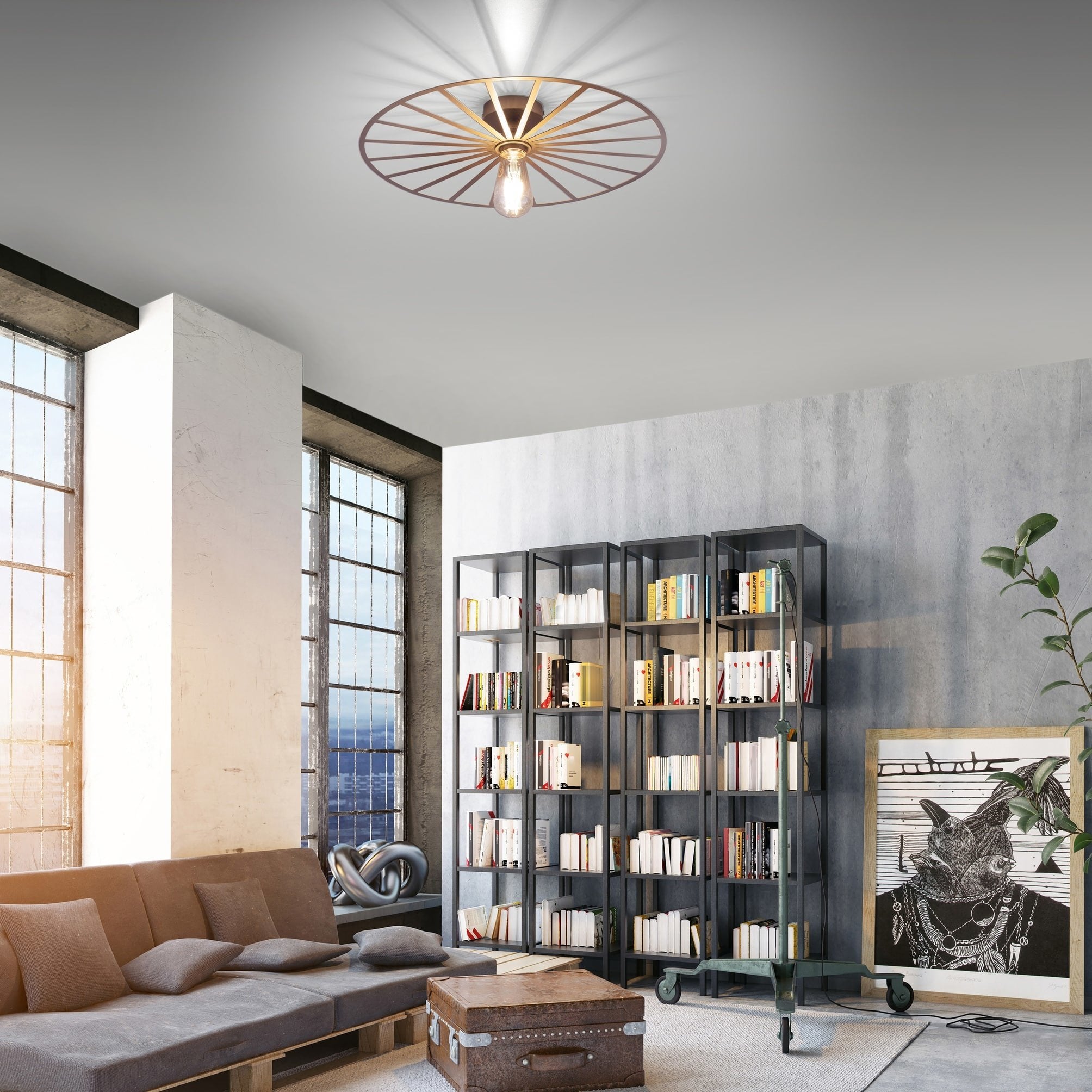 Paul Neuhaus plafondlamp Isabella - 1 lichts - 50 x 8.5  cm - goud