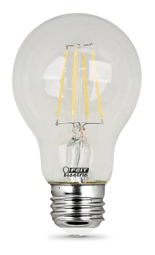 Feit Electric A19 Dimmable Clear LED Filament Light Bulbs, 750 Lumens, Soft White, 60W, 3-pk
