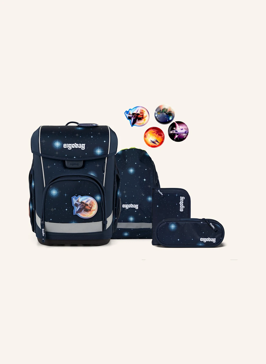 ergobag Schulranzen-Set CUBO LIGHT SET