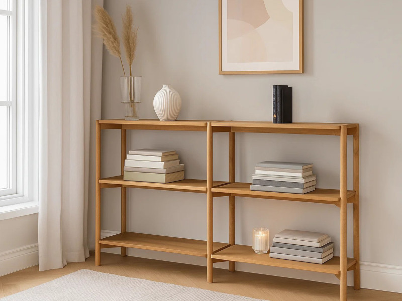 Regał Fjord dębowy 89x169 cm w stylu skandynawskim, Dębowy olejowany