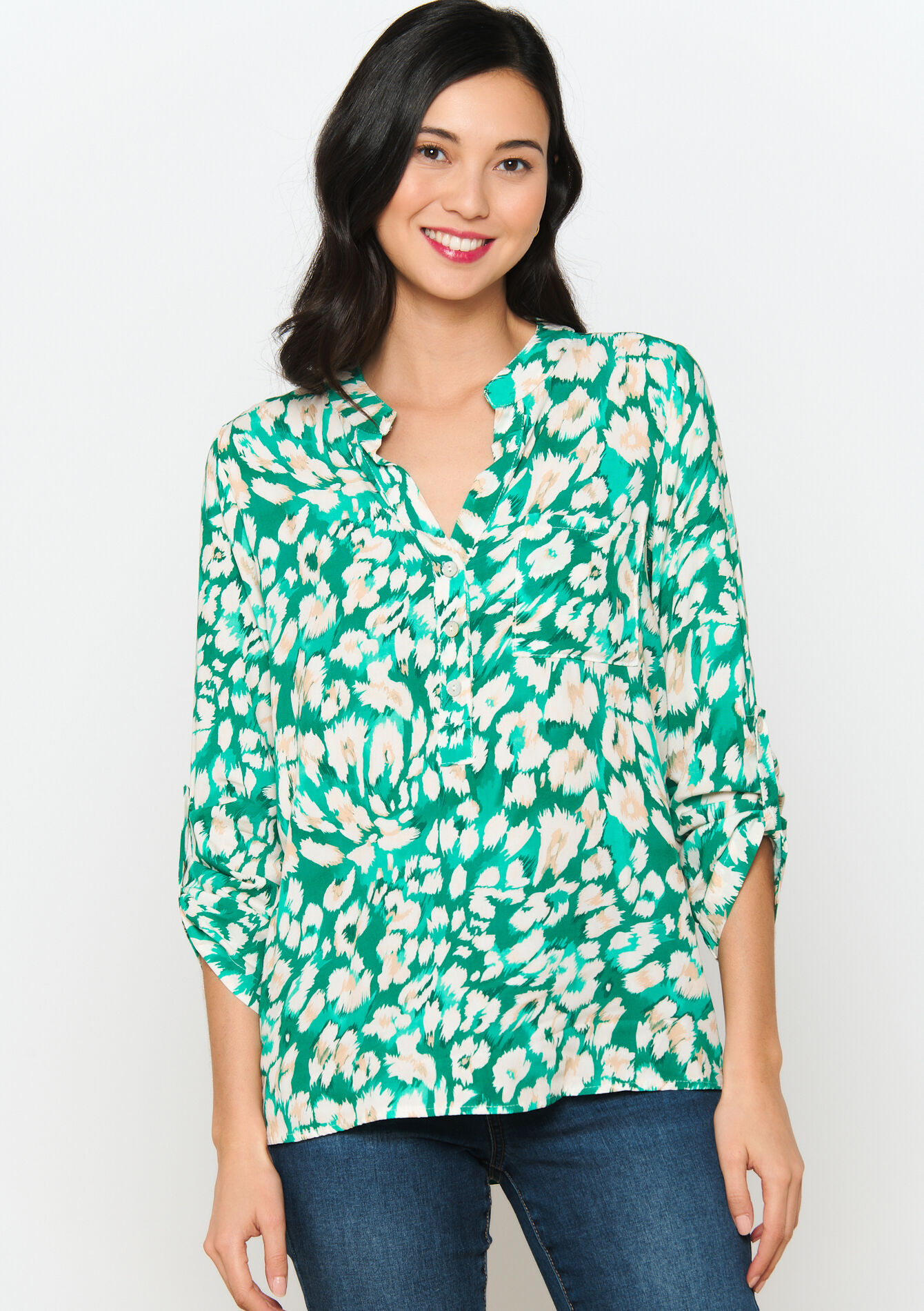 Blouse met luipaardprint