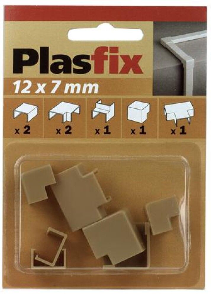 SKARV & HJØRNE PLASFIX 12X7MM EIKEFARGET