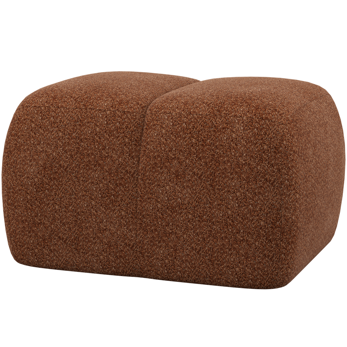 WOOOD poef Mojo - Wollig - Roestbruin - 45x84x64