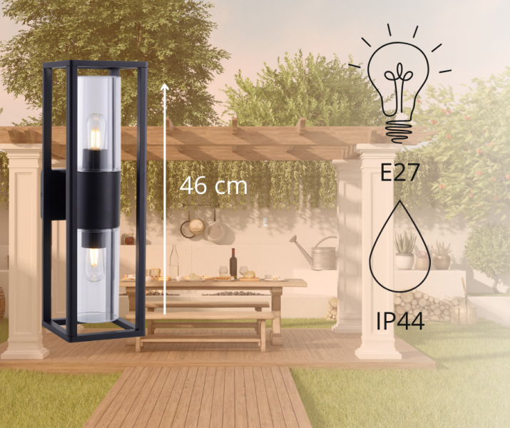 Kinkiet ogrodowy Germina góra dół lampa zewnętrzna nowoczesna 1szt.