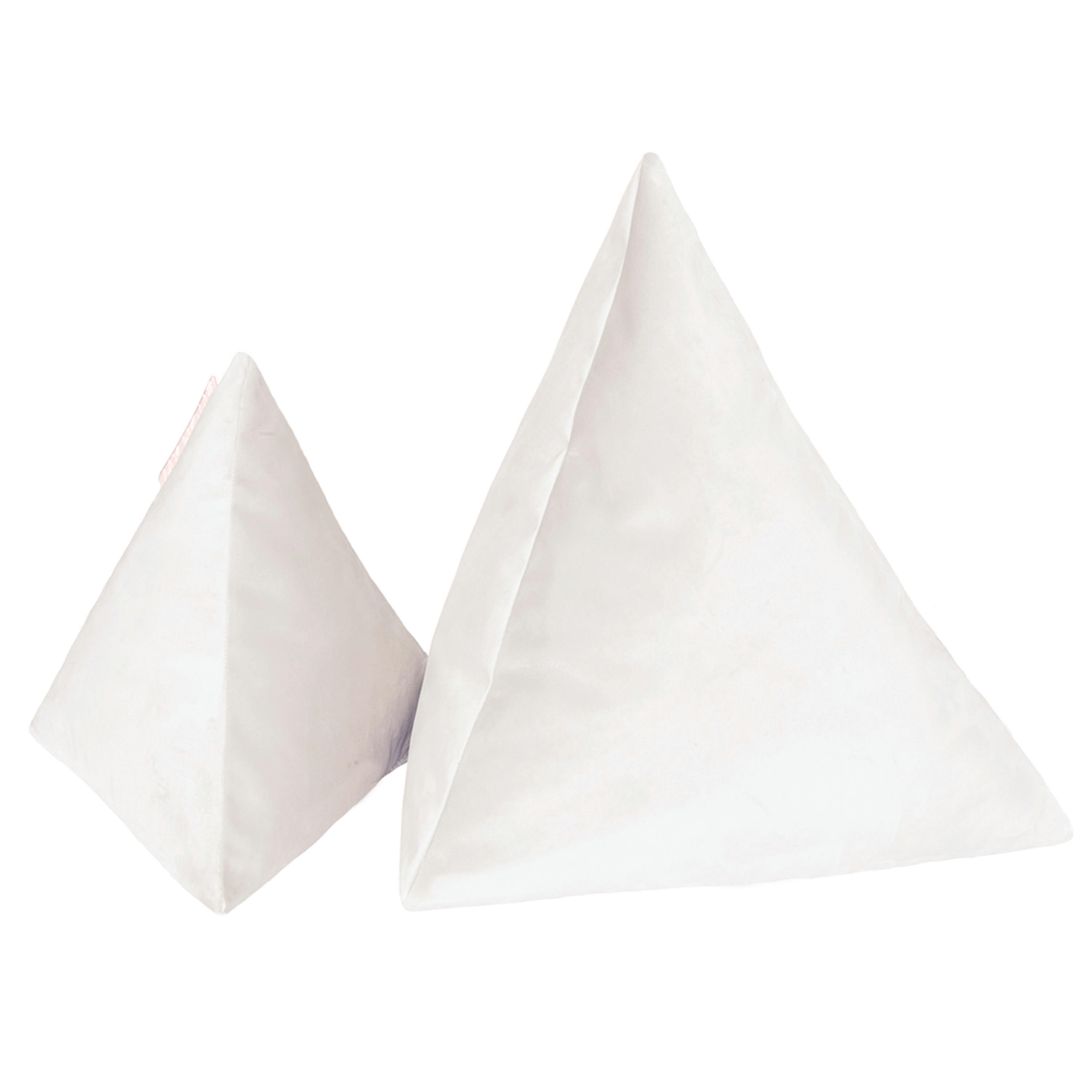 - Lot de 2 coussins pyramide en velours blanc crème