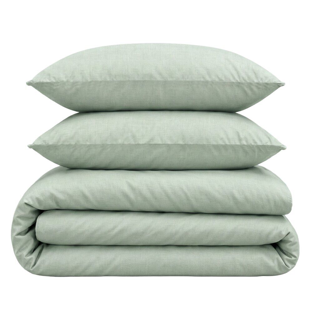 Parure de lit 2 personnes 220x240cm polycoton uni 2 taies 63x63cm (2 modèles)