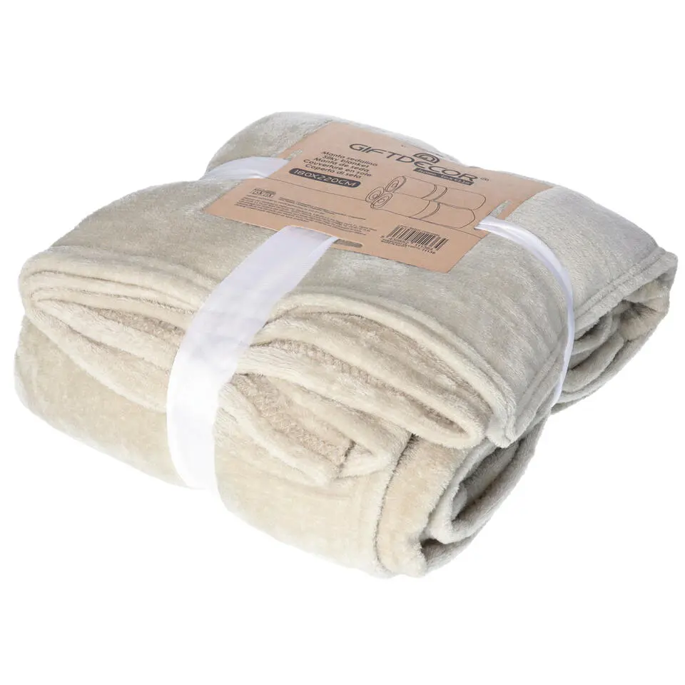 Giftdecor Fleece plaid - bruin - polyester - 130 x 160 cm