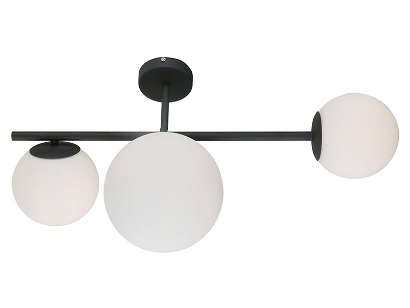 Lampa sufitowa Vailante 3-punktowa stalowa czarno-biała