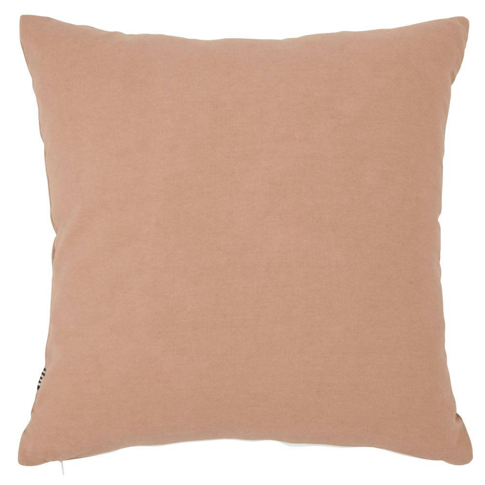 DARRI - Housse de coussin en coton motifs beiges, noirs et blancs 40x40