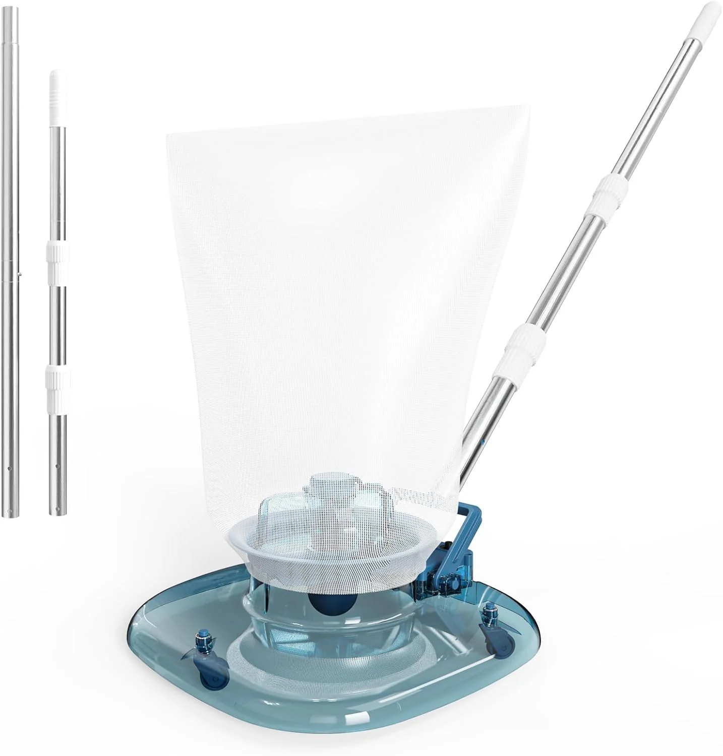 Cordless Rechargeable Pool Vacuum with Telescopic Handle, Powerful Suction for Above-Ground/Inground Pools  Spas