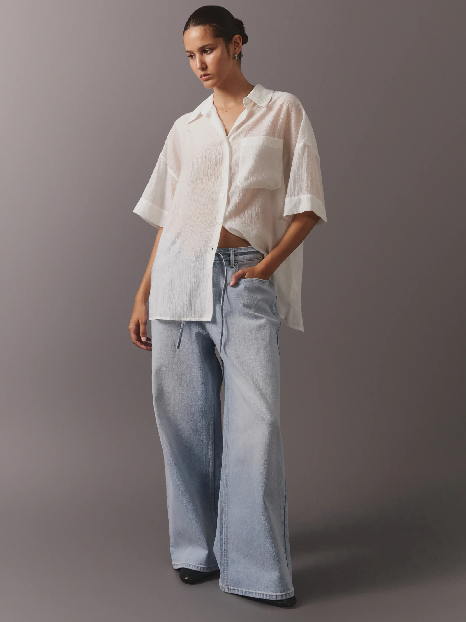 Drawstring Baggy Jean