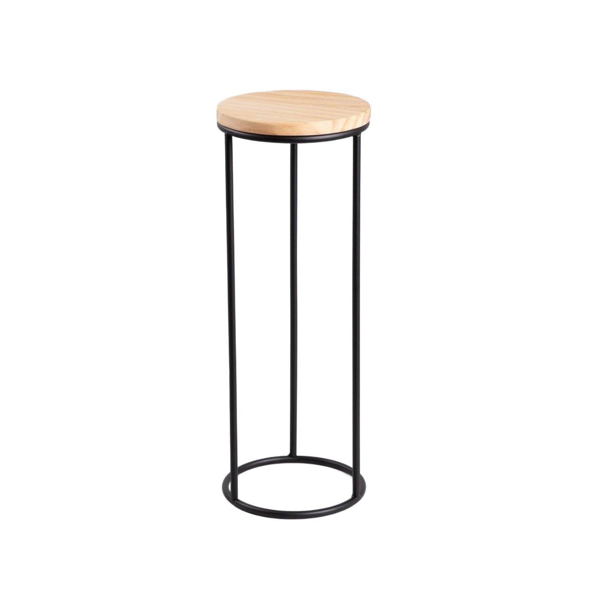 Kwietnik ROH metalowy czarny okrągły 20x53,5 cm HOMLA