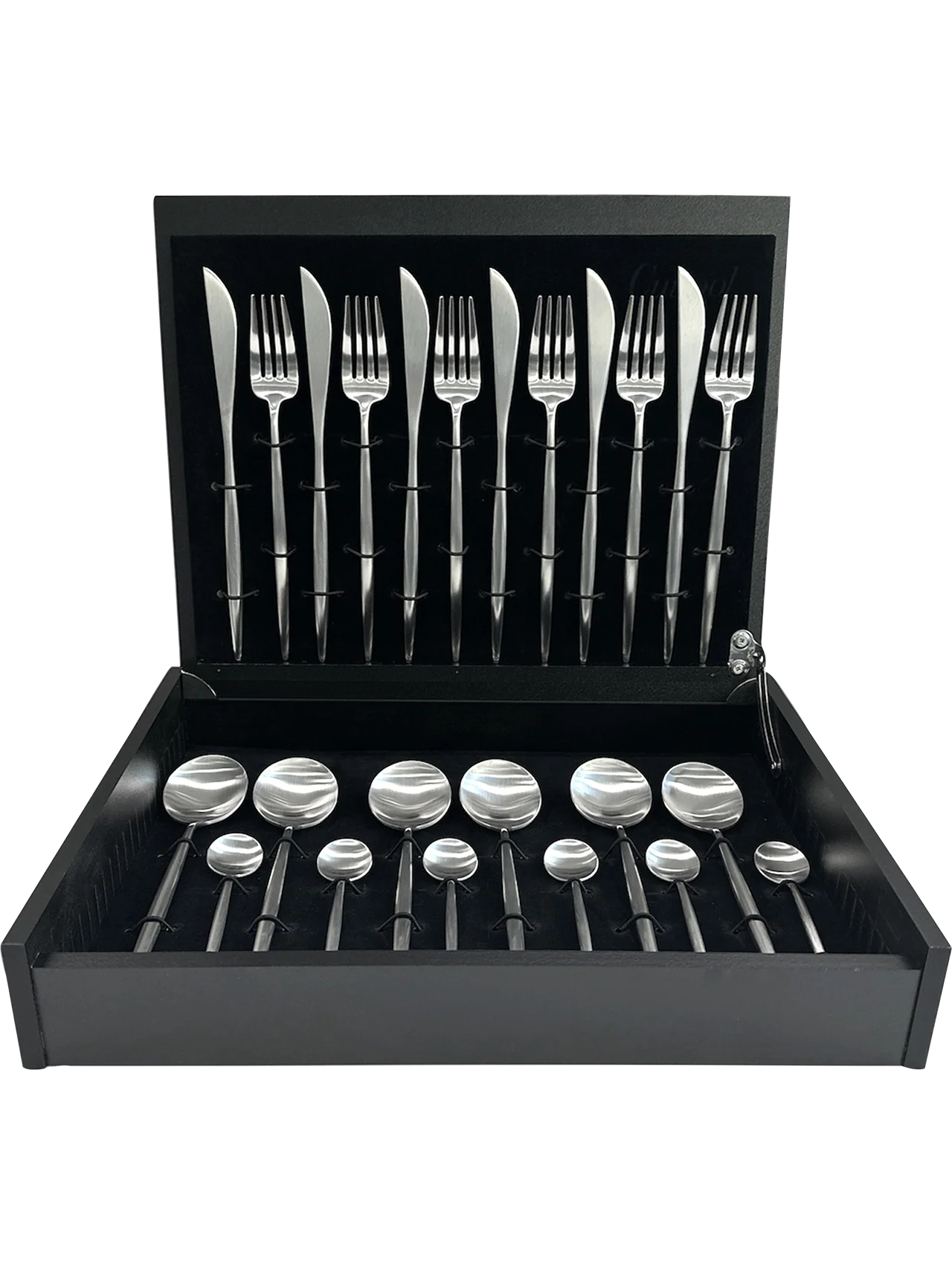 besteckset moon 24-teilig, silber matt
