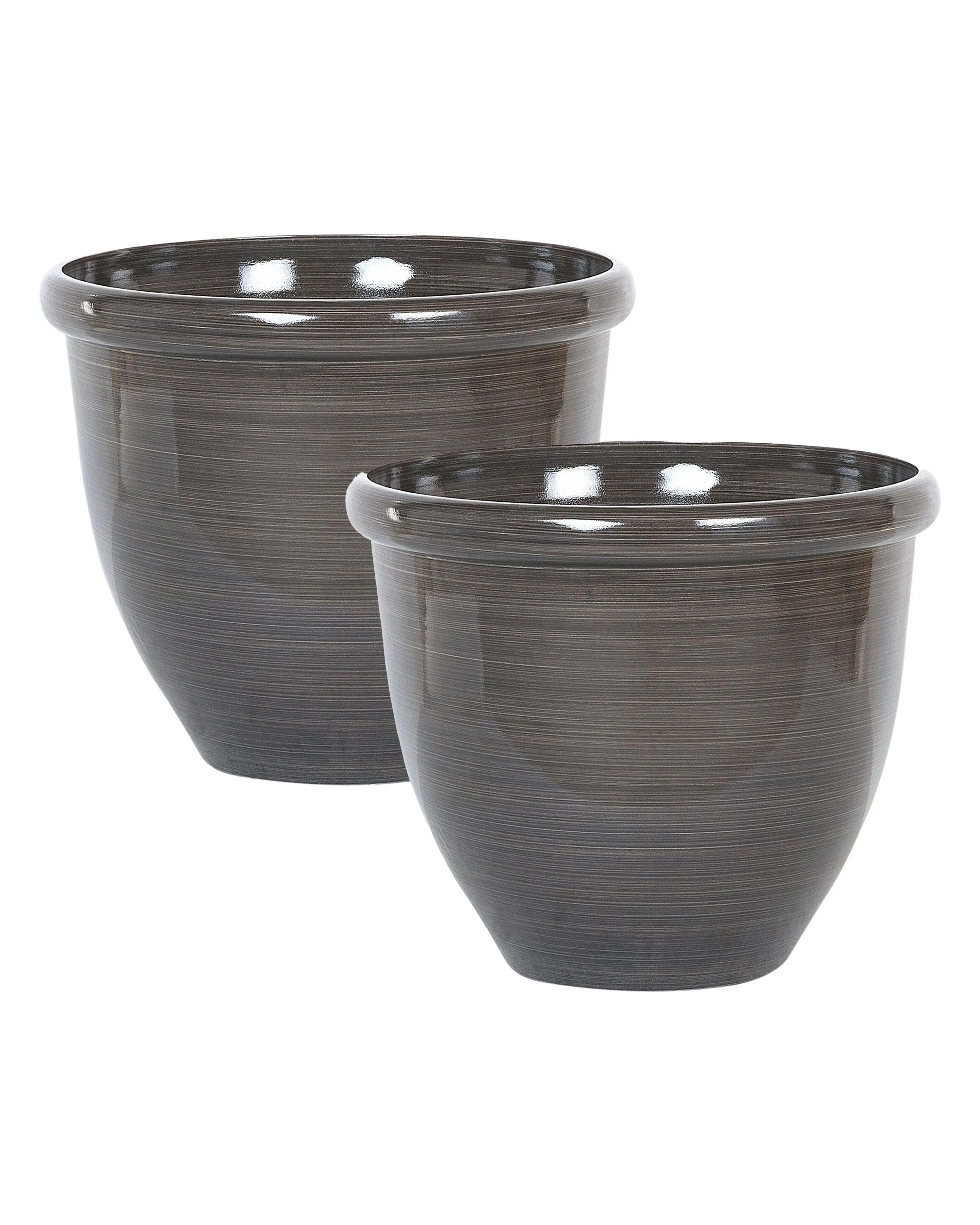 Set of 2 Plant Pots TESALIA 40 cm Brown