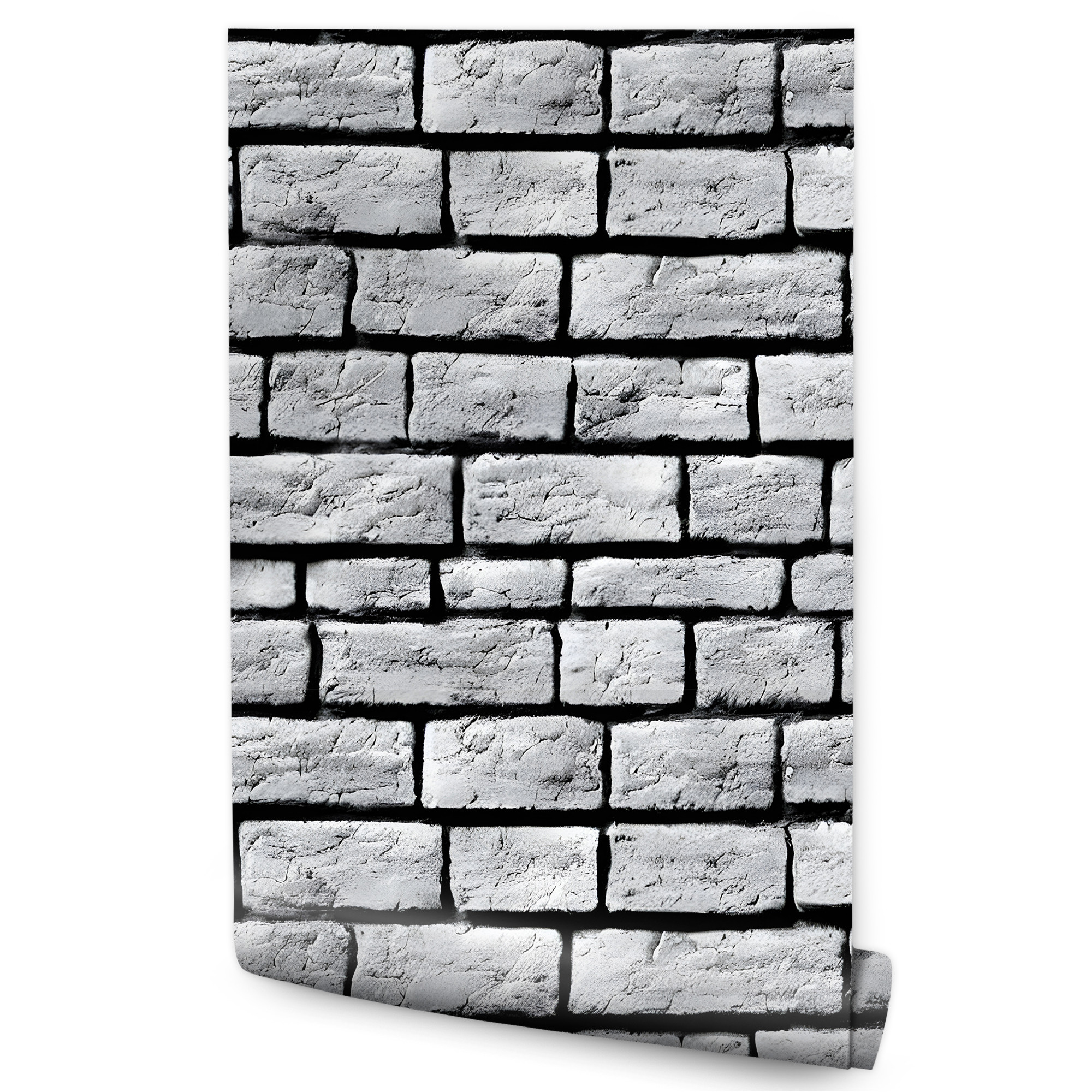 Tapeta Szara Cegła Mur Efekt 3D