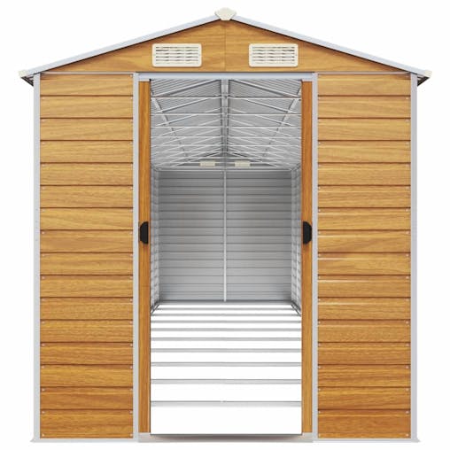 NNEVL Garden Shed Light Brown 191x895x198 cm Galvanised Steel