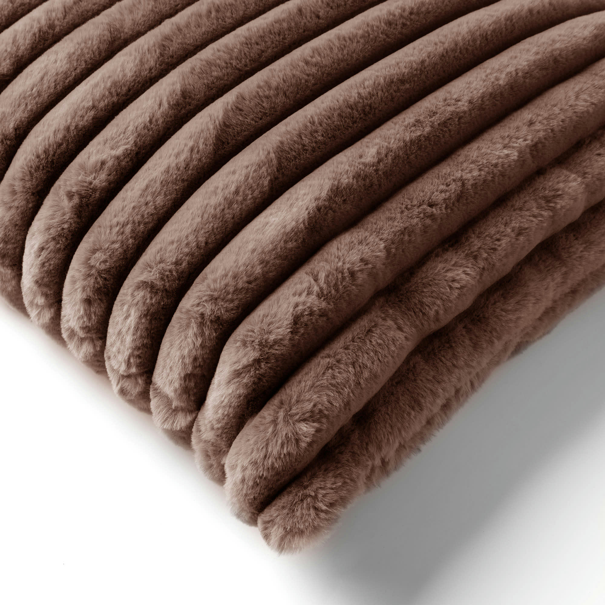 - Coussin - multicolore fausse fourrure 50x50 cm avec motif rayé