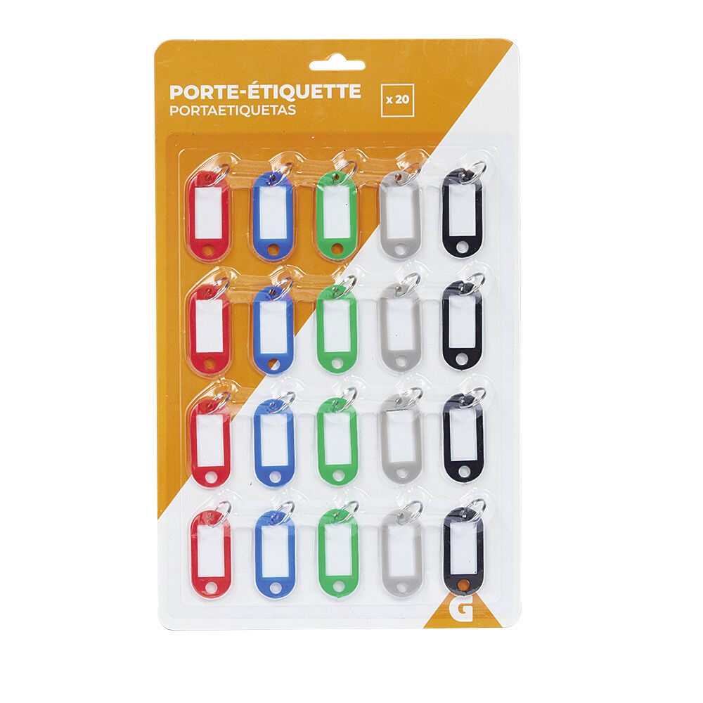Porte-étiquette 5 couleurs x20