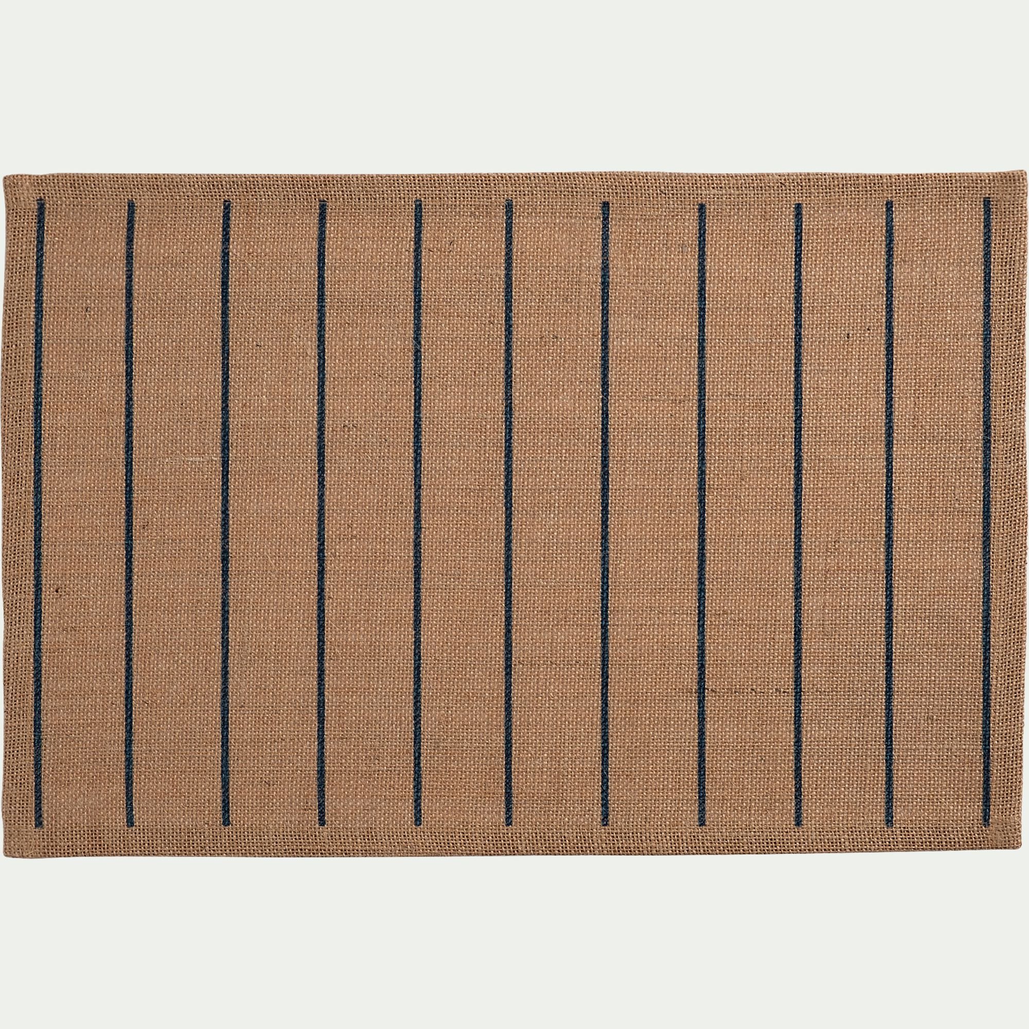 UZES - Lot de 4 sets de table à rayures en jute 30x45cm - bleu