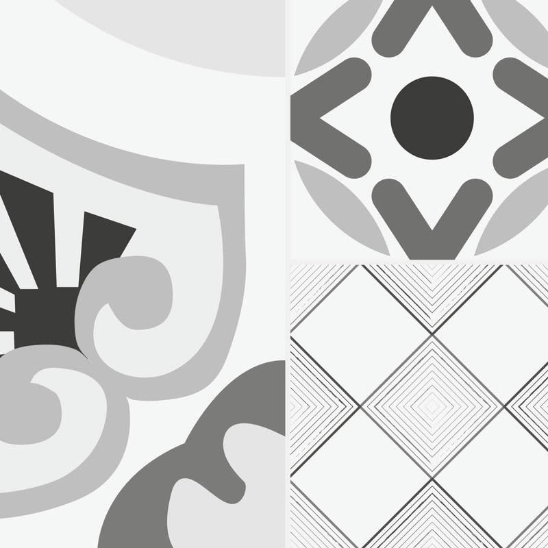 NAPLES GRIS - Crédence cuisine Bandeau ALU lot de 2 L100xH20cm Gris Carreaux