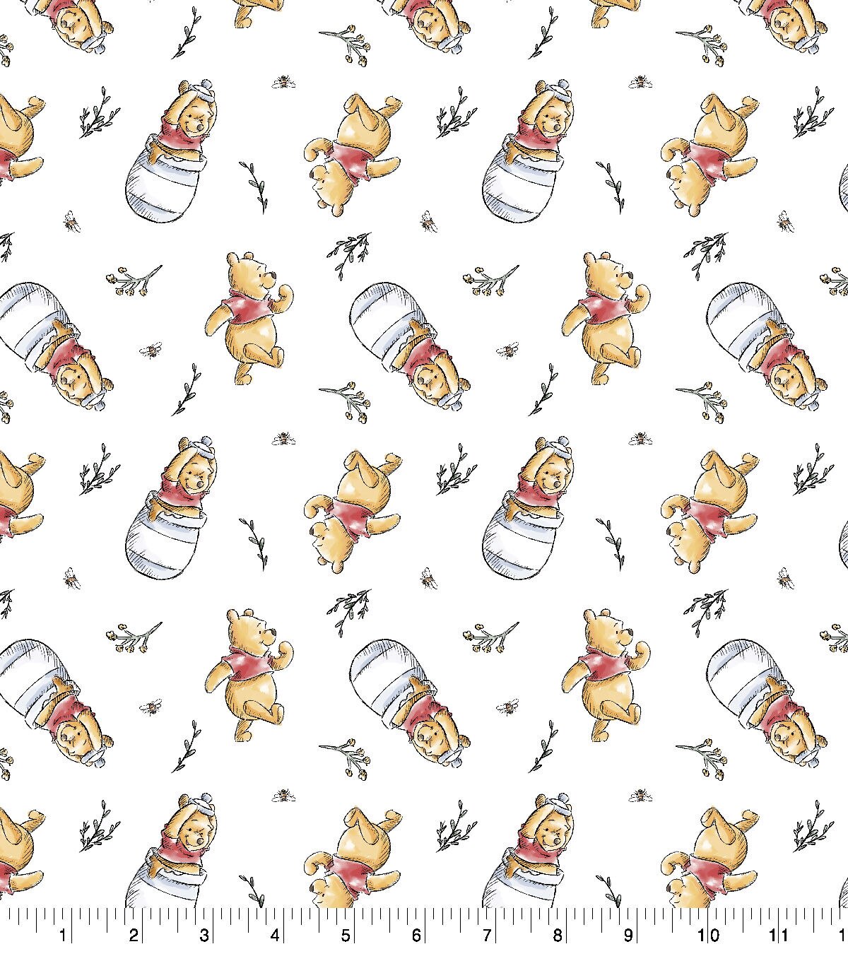 Disney Pooh Classic Cotton Fabric Honey Toss