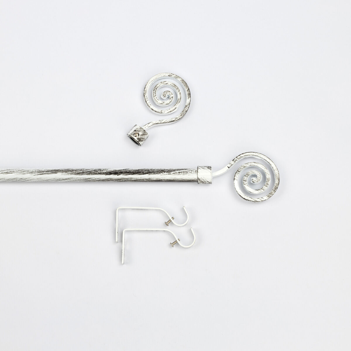 Kit varão extensível branco e preto 120-210cm