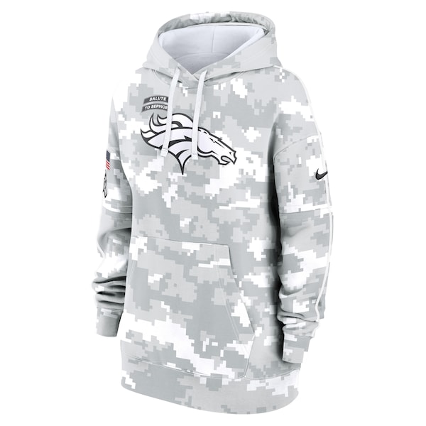 Denver Broncos Nike Women's 2024 Salute To Service Club Fleece Pullover Hoodie - Arctic Camo