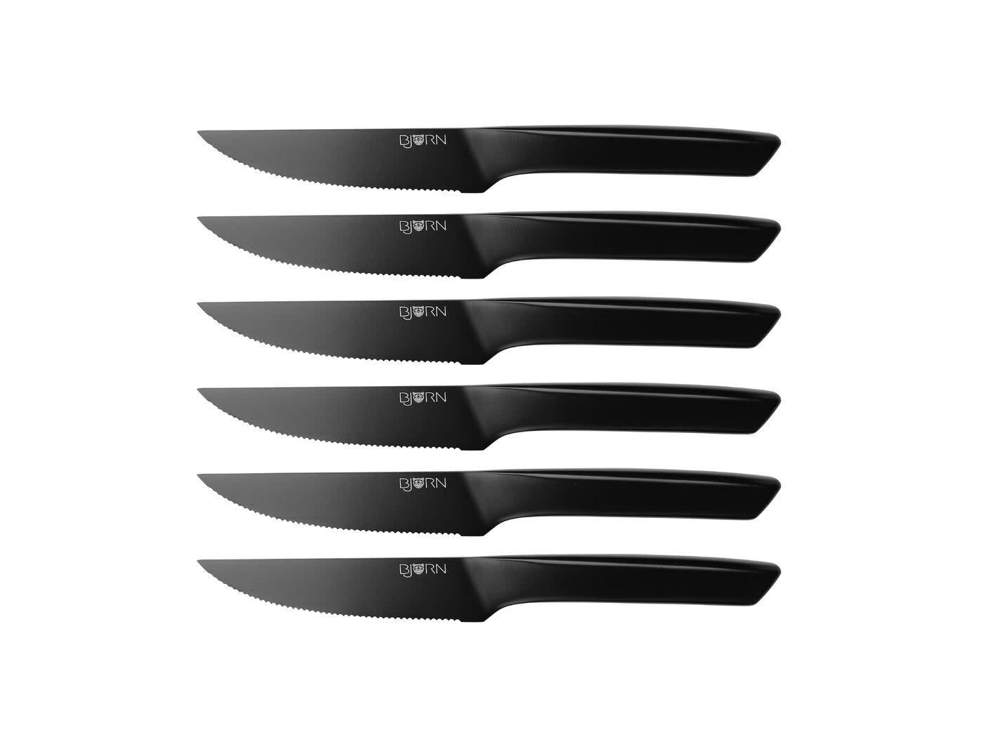 NUDE - Lot de 6 couteaux en inox noir