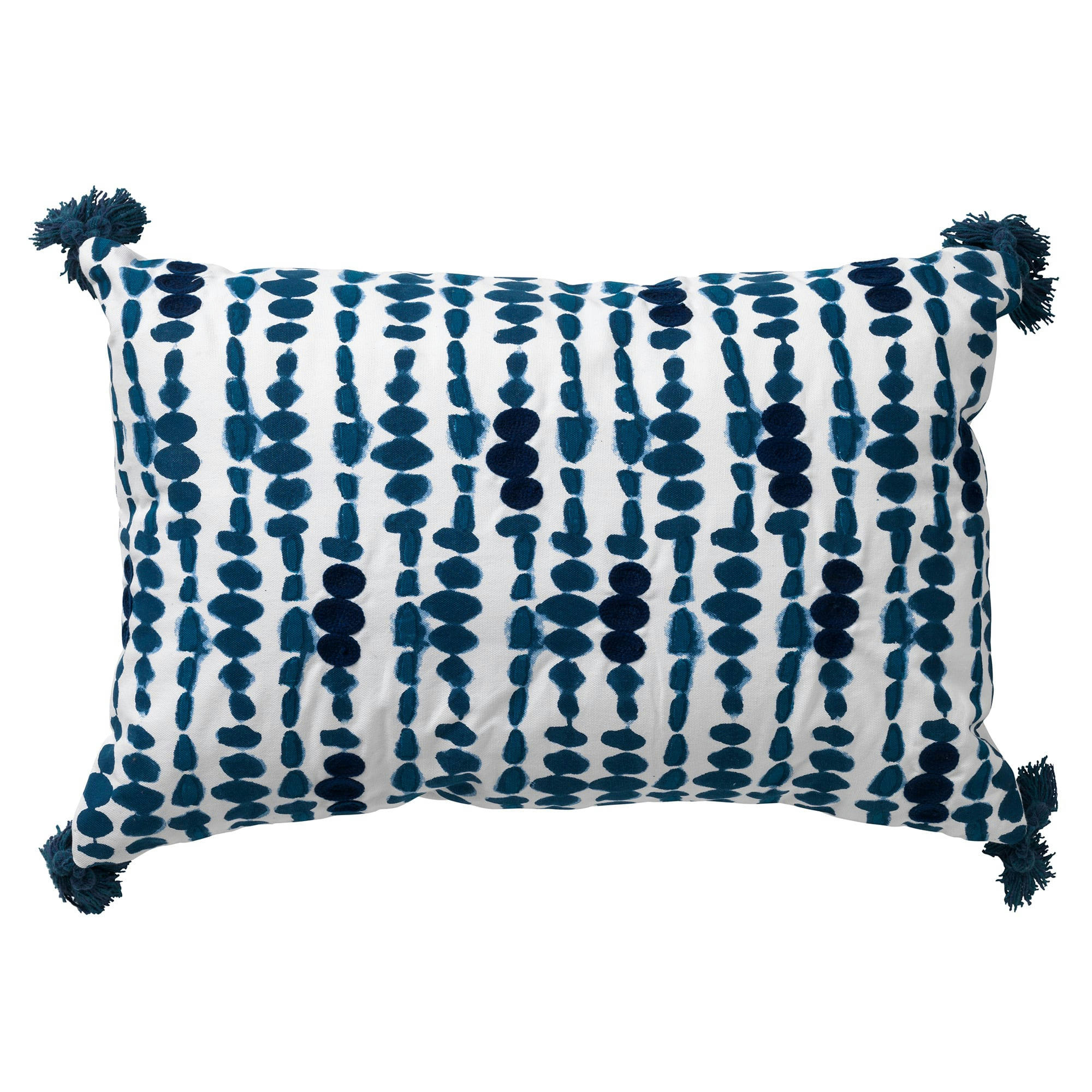 - Housse de coussin bleu en coton-40x60 cm avec motif